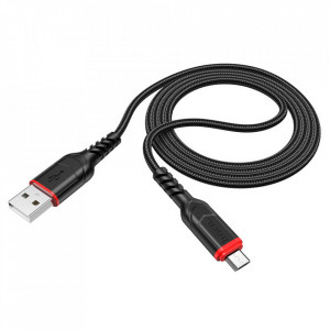 Cablu de date (X59 Victory), USB-A la Micro-USB, 12W, 2.4A, 1.0m, HOCO - Negru - Img 2
