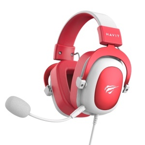 Casti gaming pentru PS4/PS5/XBOX, cu Microfon, Cablu 2m, 53mm, Jack 3.5mm, Havit H2002d, Rosu