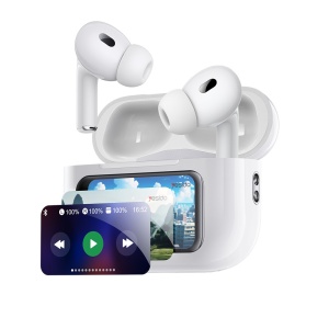 Casti wireless, Bluetooth 5.3, ANC si ENC, Ecran LCD, 360mAh, Yesido, Alb