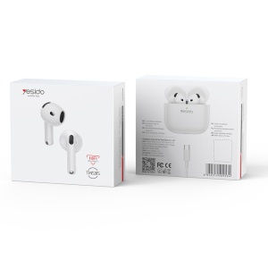 Casti wireless, Bluetooth 5.4, Microfon ENC, Half-in-ear, Yesido, Alb - Img 3
