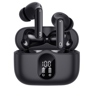 Casti Wireless Premium Bluetooth 5.4, SKYDDAR INNOVATION, WaveBeat 100 (CW3), ANC, ENC, 4 Microfoane, Autonomie 300mAh, set cu sticker, Negru