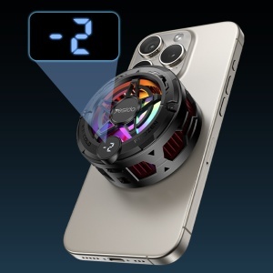 Cooler telefon, Magnetic, Semiconductor, RGB, Digital Display, Yesido, Negru - Img 5