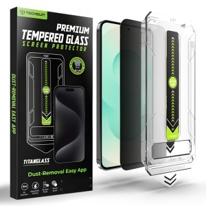 Folie pentru Samsung Galaxy S25 Plus / S24 Plus, sticla securizata, Sistem montare, Protectie 9H, set cu sticker, TitanGlass CrystalHD, Privacy