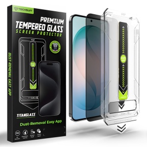 Folie pentru Samsung Galaxy S26 Plus, sticla securizata, Sistem montare, Protectie 9H, set cu sticker, TitanGlass CrystalHD, Privacy