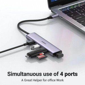 Hub Type-C la 4xUSB 3.0, 5Gbps, Ugreen CM473, Gri - Img 2