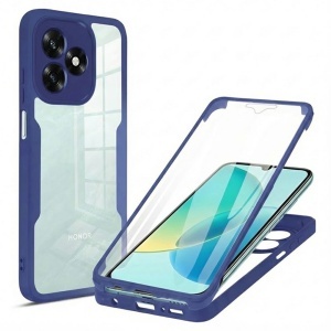 Husa 360° Honor X5c Plus, SKYDDAR INNOVATION, [Pachet 360°] ColorVerse, set cu sticker, Albastru