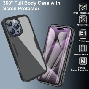 Husa 360° iPhone 17 Pro, SKYDDAR INNOVATION, [Pachet 360°] ColorVerse, set cu sticker, Roz - Img 2