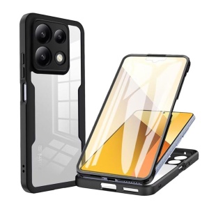 Husa 360° Xiaomi Poco X6 Pro, SKYDDAR INNOVATION, [Pachet 360°] ColorVerse, set cu sticker, Negru