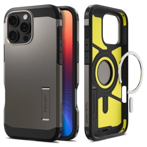 Husa Antisoc iPhone 16 Pro, Spigen Tough Armor - Cenusiu
