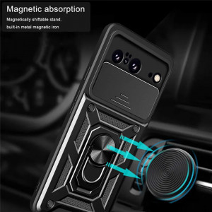 Husa Google Pixel 8 cu inel magnetic, Techsuit CamShield - Negru - Img 2