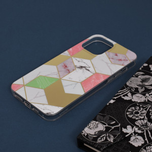 Husa iPhone 13 Pro Max Marble Series, Techsuit - Purple Hex - Img 4