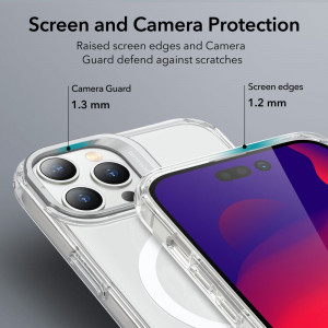 Husa iPhone 14 Pro, ESR Classic Kickstand - Transparent - Img 7