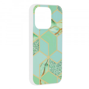 Husa iPhone 15 Pro Marble Series, Techsuit - Green Hex - Img 6
