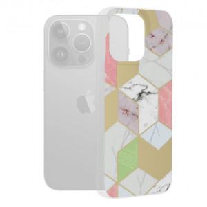 Husa iPhone 15 Pro Max Marble Series, Techsuit - Purple Hex - Img 7