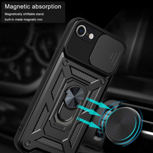 Husa iPhone 7 / 8 / SE 2 cu inel magnetic, Techsuit CamShield - Negru - Img 2