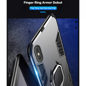 Husa iPhone XS Max cu inel, Techsuit Silicone Shield - Negru - Img 8