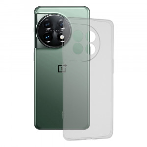 Husa OnePlus 11 din silicon TPU slim, Techsuit - Transparent - Img 1