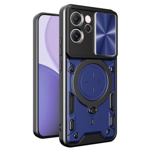 Husa Oppo Reno14 F cu Inel Magnetic, Protectie Camera, set cu sticker, CamGuard Pro, Albastru