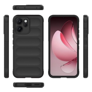 Husa Oppo Reno14 F din Silicon Mat, set cu sticker, Magic Shield, Negru - Img 2