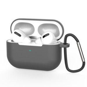 Husa pentru AirPods Pro 3 din silicon, Carabina Prindere, Protectie 360°, Slim, Skyddar Silicone Case, Gri