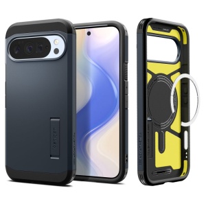 Husa pentru Google Pixel 10 Pro XL, Antisoc, Spigen Tough Armor MagSafe, Albastru