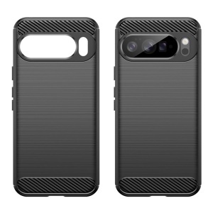 Husa pentru Google Pixel 10 Pro XL, SKYDDAR INNOVATION, Carbon Silicone, din Silicon Premium, Slim, cu textura Fibra Carbon, Negru, set cu sticker  - Img 2