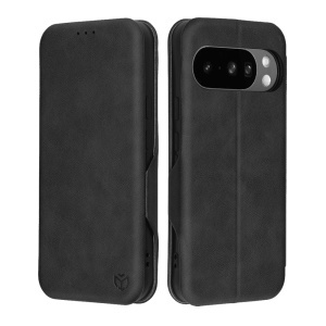 Husa pentru Google Pixel 10 Pro XL, SKYDDAR INNOVATION, Safe Wallet tip carte din Piele Ecologica, Suport Carduri, Inchidere Magnetica, Negru, set cu sticker