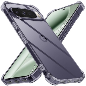 Husa pentru Google Pixel 10 Pro XL, SKYDDAR INNOVATION, Shockproof Clear Silicone, Silicon Slim, set cu sticker, Fumuriu