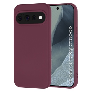Husa pentru Google Pixel 11 Pro din Silicon Catifelat, Antisoc, set cu sticker, SoftElegance, Bordo