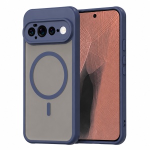 Husa pentru Google Pixel 11 Pro XL Finisaje Premium, Antisoc, Magsafe, set cu sticker, HaloFrost MagSafe II, Bleumarin