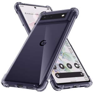 Husa pentru Google Pixel 6 Pro, SKYDDAR INNOVATION, Shockproof Clear Silicone, Silicon Slim, set cu sticker, Fumuriu