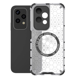 Husa pentru Honor 200 Lite, SKYDDAR INNOVATION, HoneyComb Shield MagSafe, Alb, set cu sticker - Img 2