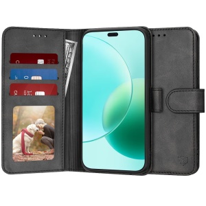 Husa pentru Honor 400 Lite, SKYDDAR INNOVATION, Diary Book, tip carte, cu Portofel Interior, Antisoc, Negru, set cu sticker