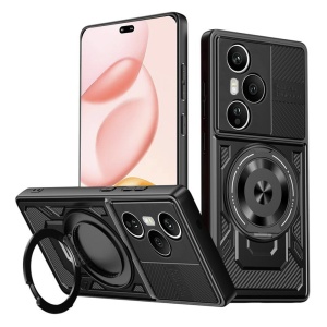 Husa pentru Honor 400 Pro, Inel Magnetic, Antisoc, set cu sticker, RuggedCam, Negru