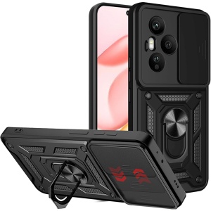 Husa pentru Honor 400 Pro, SKYDDAR INNOVATION, CamShield, Inel magnetic, set cu sticker, Negru