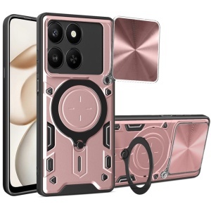 Husa pentru Honor 400 Smart / X7d 4G, SKYDDAR INNOVATION, CamGuard Pro, Inel Magnetic, Protectie Camera, set cu sticker, Roz auriu