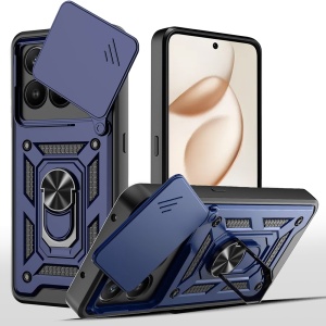 Husa pentru Honor 400 Smart / X7d 4G, SKYDDAR INNOVATION, CamShield, Inel magnetic, set cu sticker, Albastru