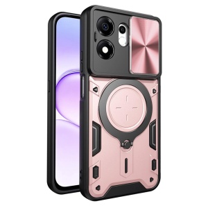 Husa pentru Honor 600 Smart, Inel Magnetic, Protectie Camera, set cu sticker, CamGuard Pro, Roz auriu