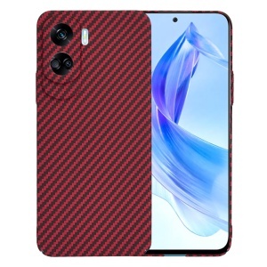 Husa pentru Honor 90 Lite, SKYDDAR INNOVATION, textura carbon, Carbonite FiberShell, set cu sticker, Rosu,