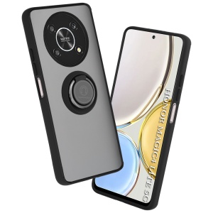 Husa pentru Honor Magic4 Lite, SKYDDAR INNOVATION, Glinth cu Inel Rotativ 360° Magnetic, Negru, set cu sticker