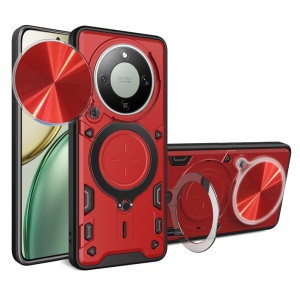 Husa pentru Honor Magic8 Lite, SKYDDAR INNOVATION, CamGuard Pro, Inel Magnetic, Protectie Camera, set cu sticker, Rosu