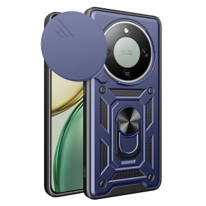 Husa pentru Honor Magic8 Lite, SKYDDAR INNOVATION, CamShield, Inel magnetic, set cu sticker, Albastru