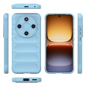 Husa pentru Honor Magic8 Lite, SKYDDAR INNOVATION, Magic Shield, din Silicon Mat, set cu sticker, Bleu - Img 5