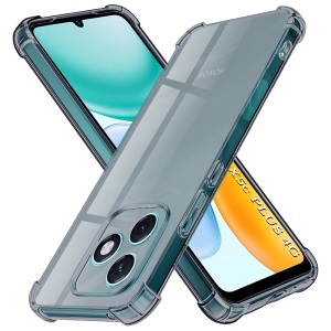 Husa pentru Honor X5c Plus, SKYDDAR INNOVATION, Shockproof Clear Silicone, Silicon Slim, set cu sticker, Fumuriu