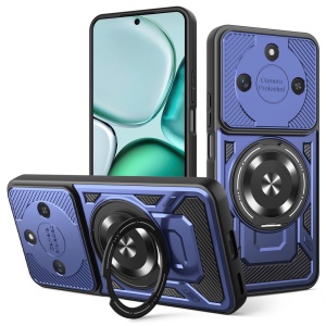 Husa pentru Honor X9c Smart, Inel Magnetic, Antisoc, set cu sticker, RuggedCam, Albastru