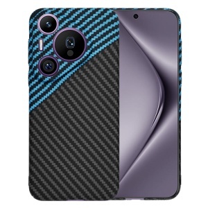 Husa pentru Huawei Pura 70 Pro, SKYDDAR INNOVATION, textura carbon, Carbonite FiberShell, set cu sticker, Bleu,
