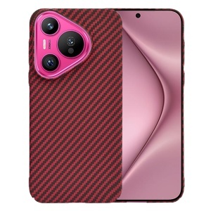 Husa pentru Huawei Pura 70, SKYDDAR INNOVATION, textura carbon, Carbonite FiberShell, set cu sticker, Rosu,
