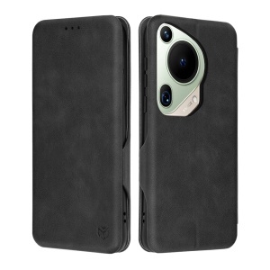 Husa pentru Huawei Pura 70 Ultra, SKYDDAR INNOVATION, Safe Wallet tip carte din Piele Ecologica, Suport Carduri, Inchidere Magnetica, Negru, set cu sticker