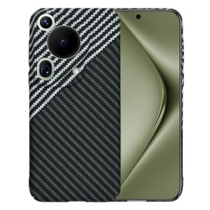 Husa pentru Huawei Pura 70 Ultra, SKYDDAR INNOVATION, textura carbon, Carbonite FiberShell, set cu sticker, Gri,