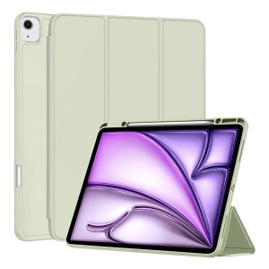 Husa pentru iPad Air 13 (2024) / Air 13 (2025), SKYDDAR INNOVATION, Ultra Slim, Stand, Crystal Vision, Verde deschis, set cu sticker
